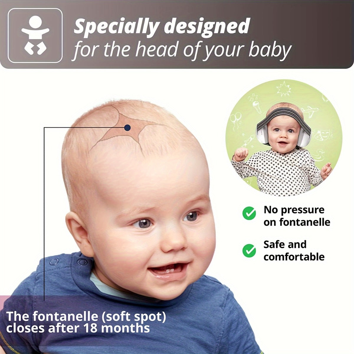 Baby Ear Protection Earmuffs for 0-3 Years