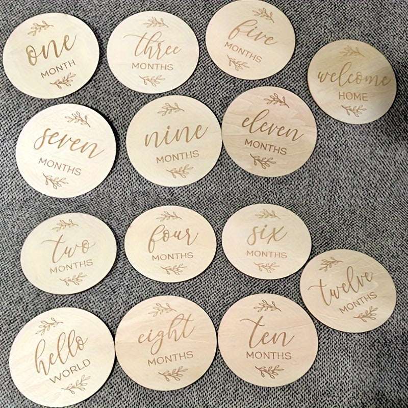 Wooden Double-Sided Monthly Milestone Cards 7pcs